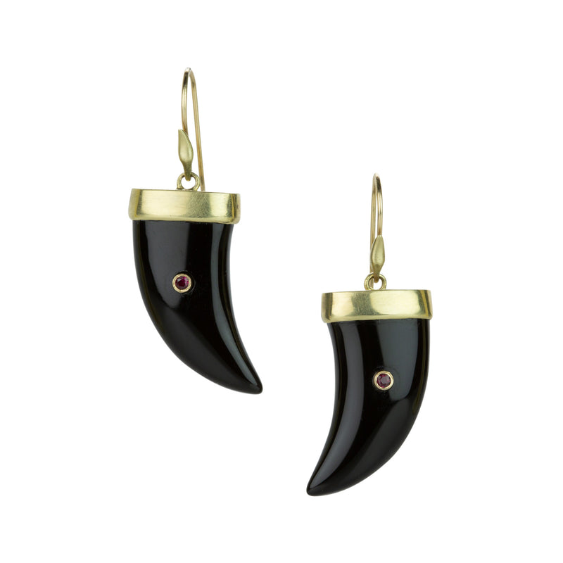 Annette Ferdinandsen Black Onyx and Ruby Tiger Claw Earrings | Quadrum Gallery