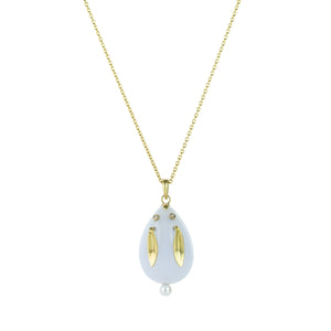 Annette Ferdinandsen Blue Chalcedony Bunny Pendant Necklace | Quadrum Gallery