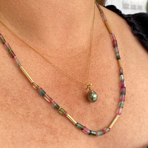 Annette Ferdinandsen Watermelon Tourmaline Reed Necklace | Quadrum Gallery