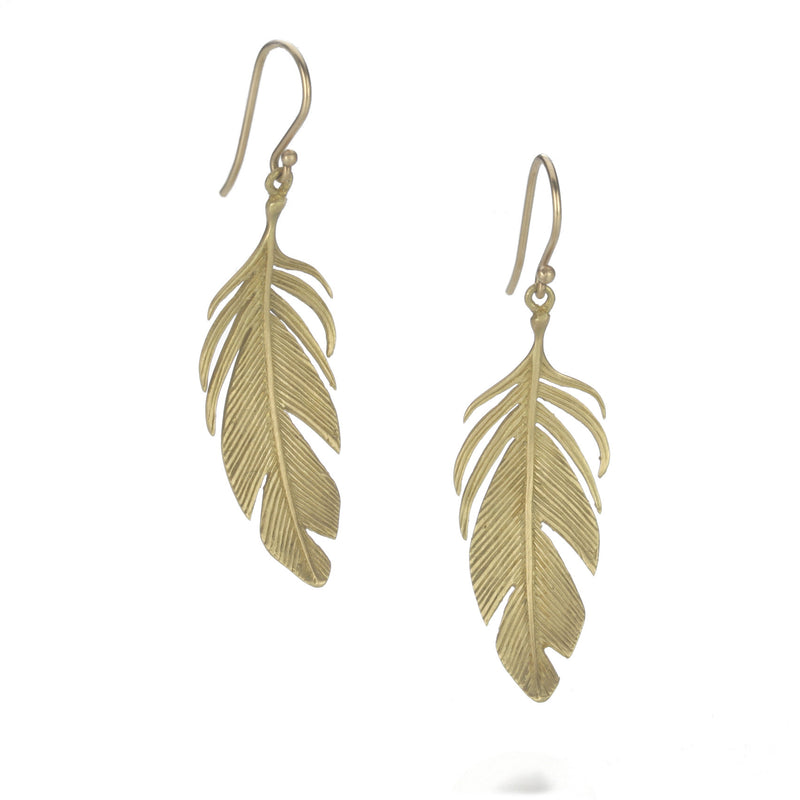 Annette Ferdinandsen 14k Large Feather Drop Earrings | Quadrum Gallery