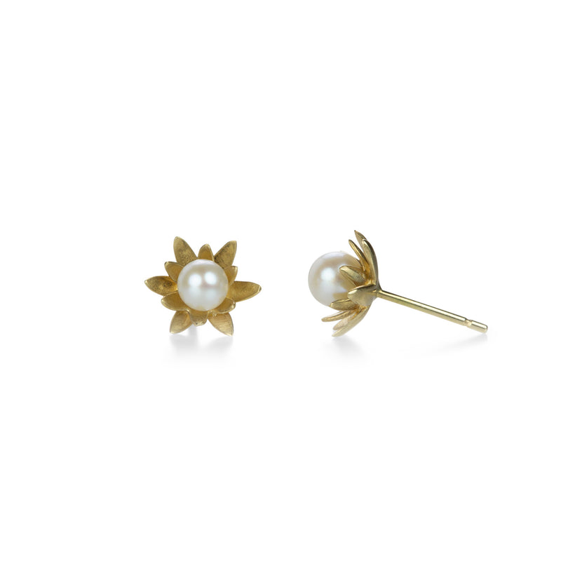 Annette Ferdinandsen Waterlily Blossom Studs with Pearls  | Quadrum Gallery