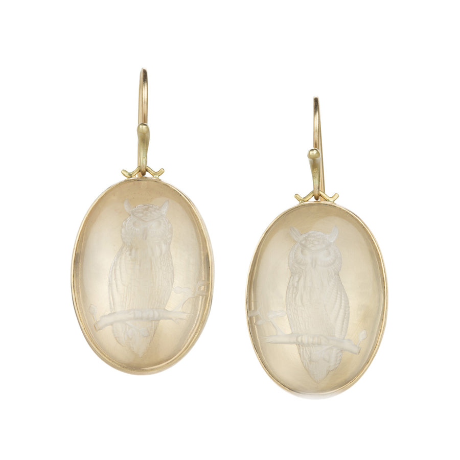 Annette Ferdinandsen Owl Crystal Cameo Earrings | Quadrum Gallery