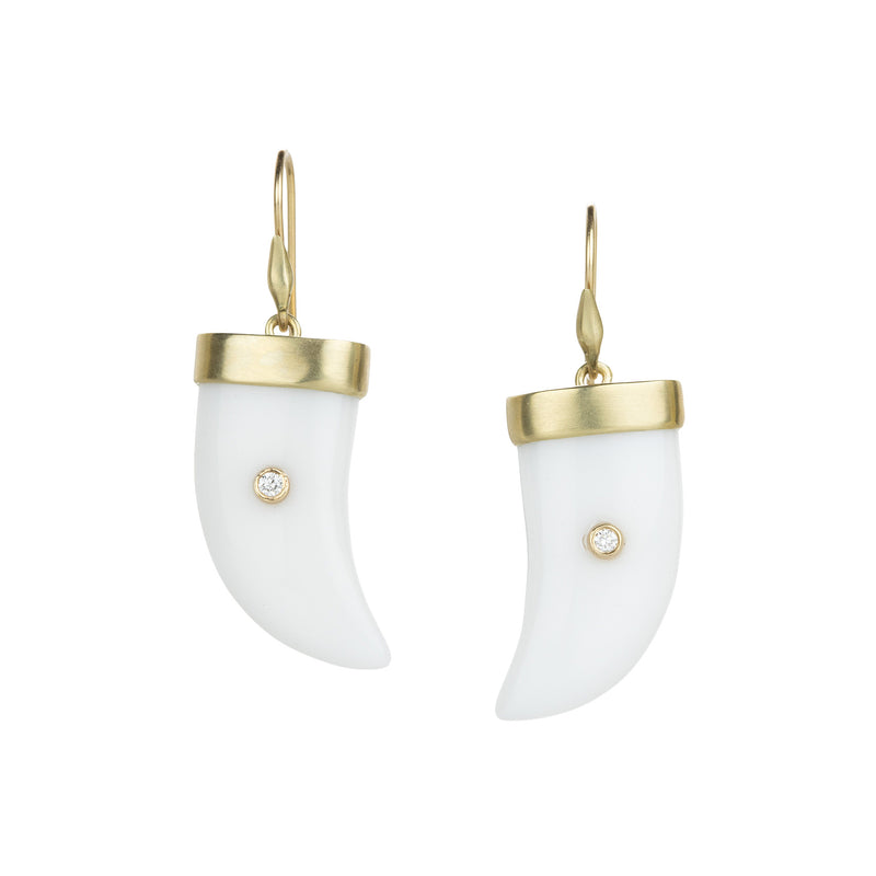 Annette Ferdinandsen White Agate Tiger Claw Drop Earrings | Quadrum Gallery