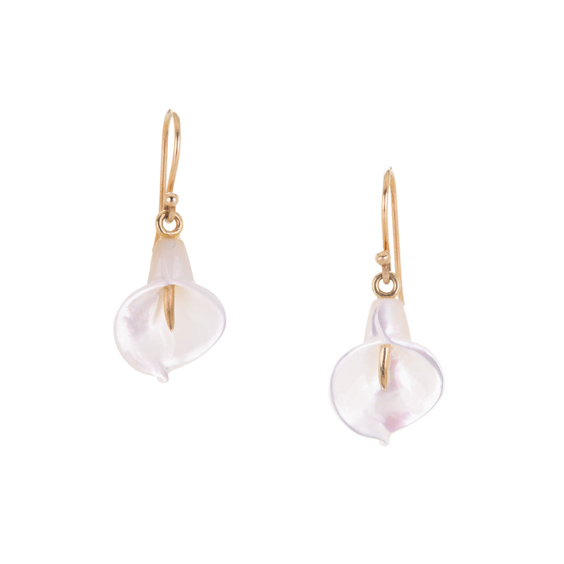 Annette Ferdinandsen White Mother of Pearl Calla Lily Earrings | Quadrum Gallery