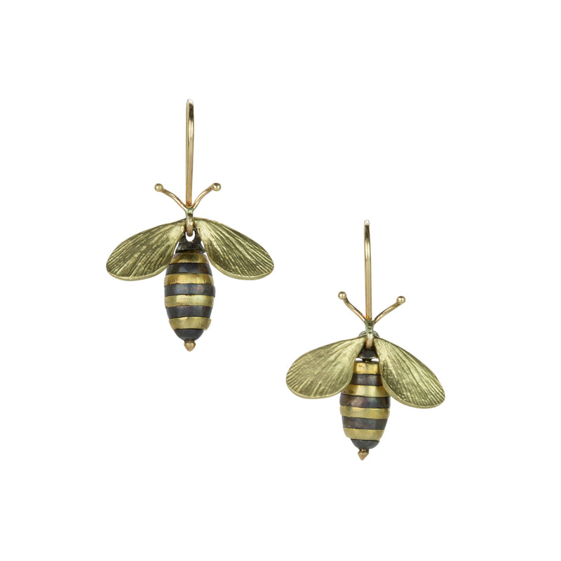 Annette Ferdinandsen Oxidized Silver and 14k Bee Earrings | Quadrum Gallery