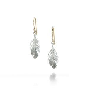 Annette Ferdinandsen Small Silver Feather Drop Earrings | Quadrum Gallery