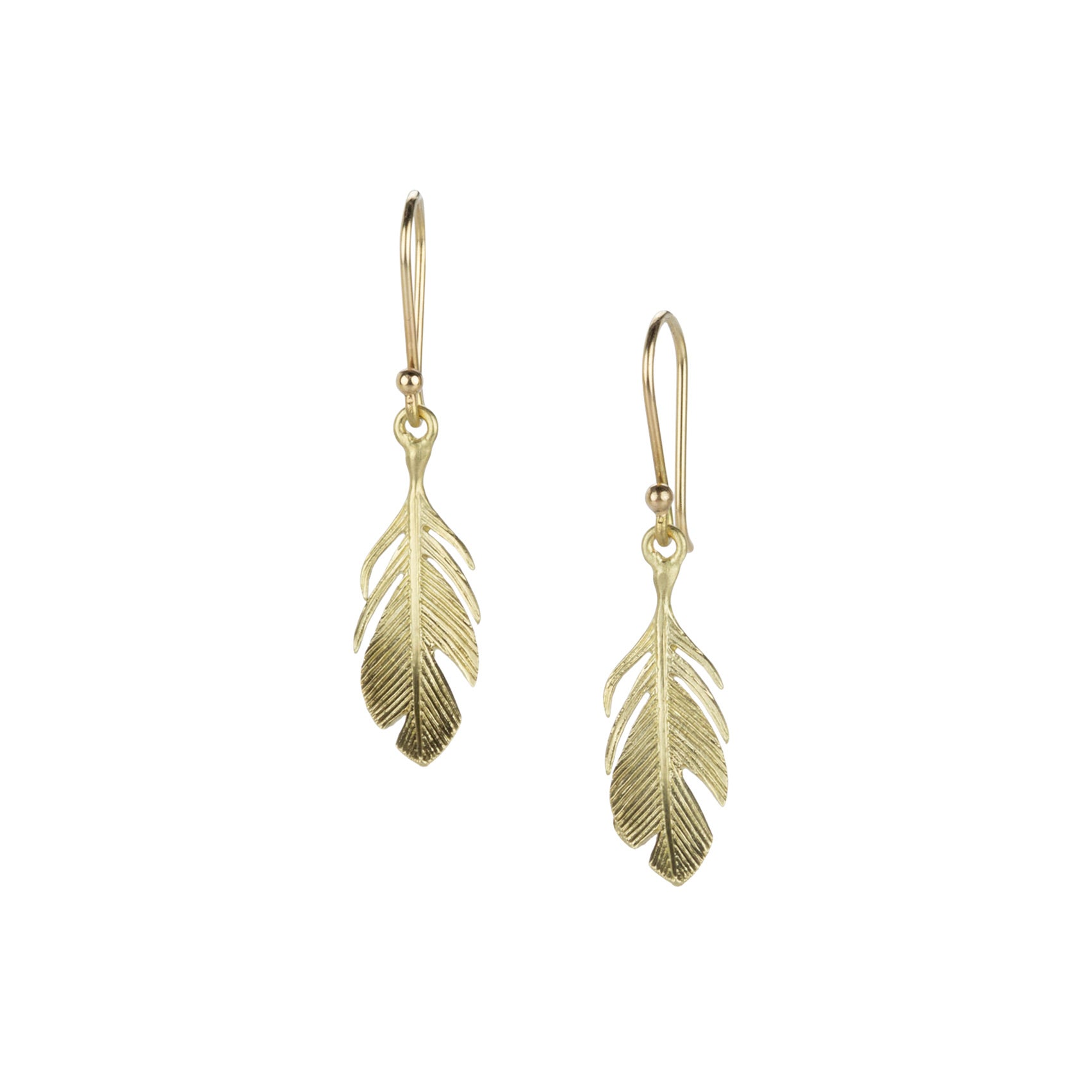 Annette Ferdinandsen 14k Small Feather Drop Earrings | Quadrum Gallery