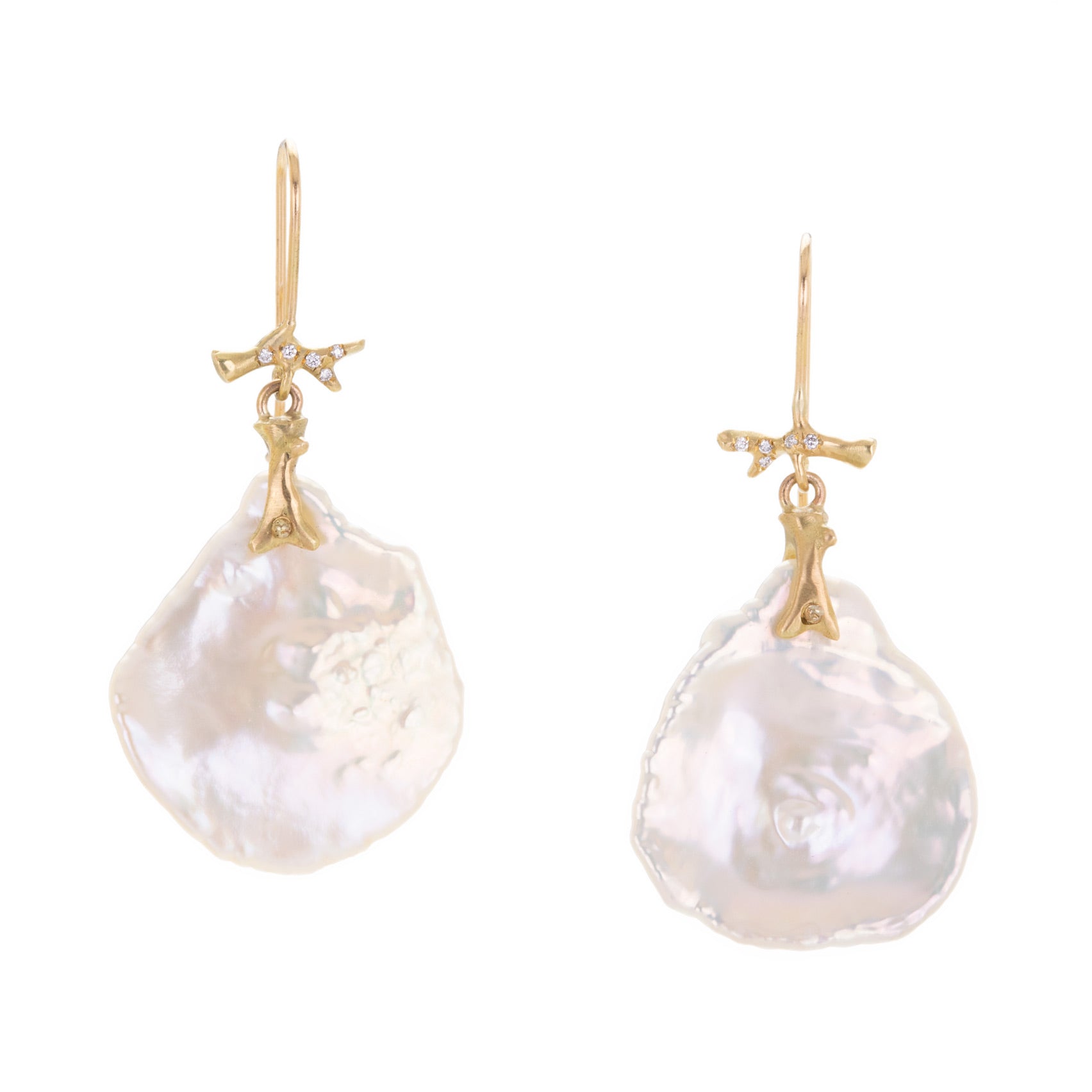 Annette Ferdinandsen 18k Pearl Petal Drop Earrings | Quadrum Gallery
