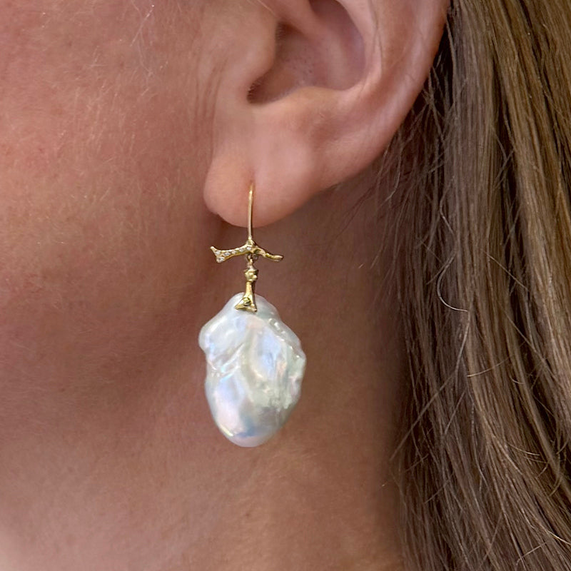 Annette Ferdinandsen Large Baroque Pearl Drop Earrings | Quadrum Gallery