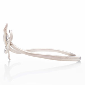 Annette Ferdinandsen Silver Serpent Bangle with Diamond Eyes | Quadrum Gallery