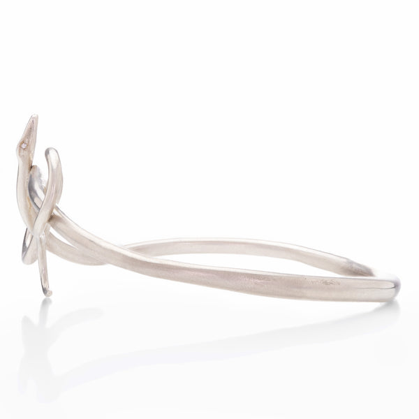 Annette Ferdinandsen Silver Serpent Bangle with Diamond Eyes | Quadrum ...