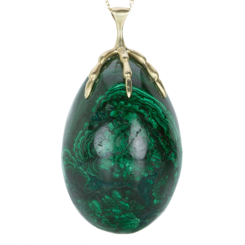 Annette Ferdinandsen 10k Malachite Egg and Claw Pendant Necklace | Quadrum Gallery