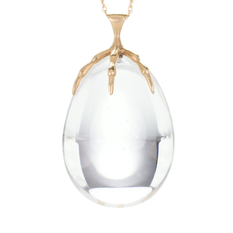 Annette Ferdinandsen 10k Rock Crystal Claw and Egg Pendant Necklace | Quadrum Gallery