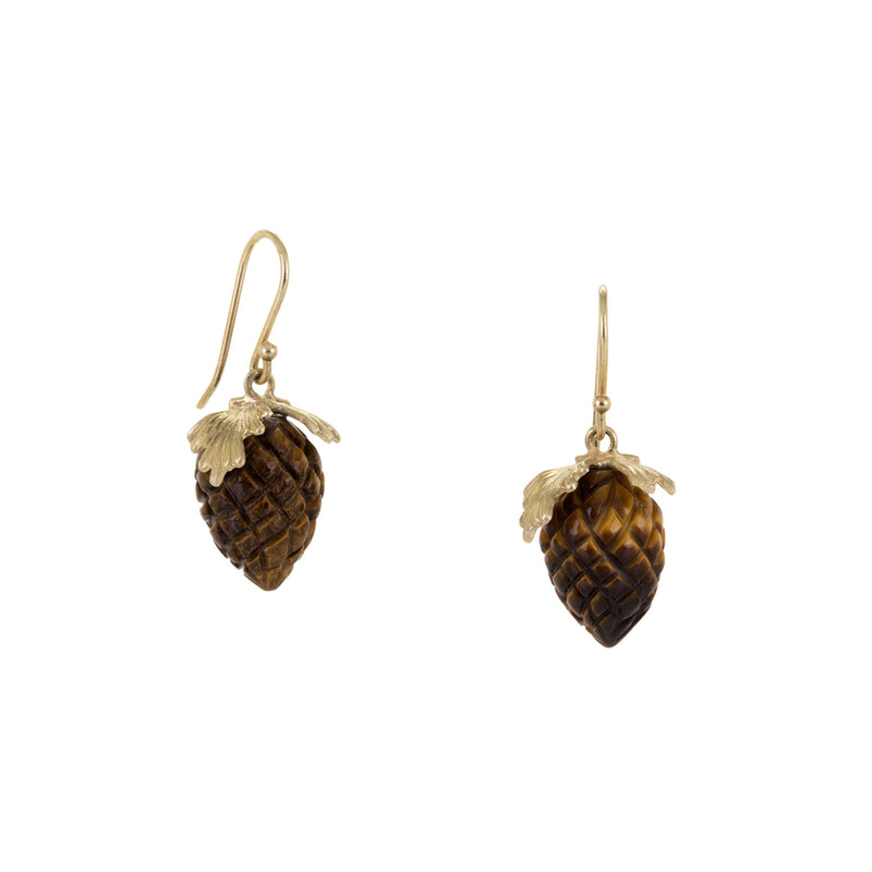 Annette Ferdinandsen 14k Tiger's Eye Pinecone Drop Earrings | Quadrum Gallery