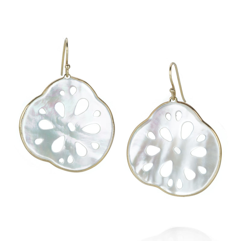Annette Ferdinandsen 14k White Mother of Pearl Lotus Root Earrings | Quadrum Gallery