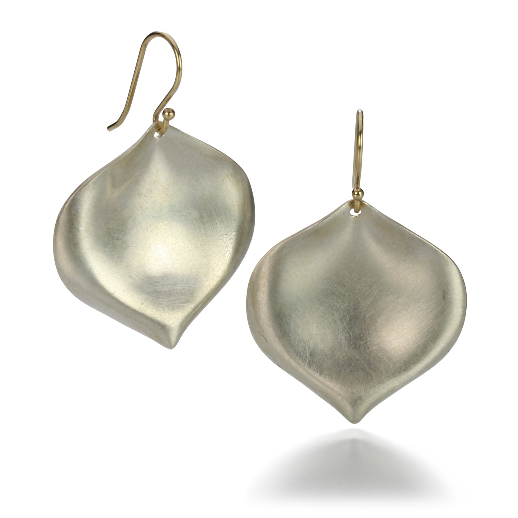 Annette Ferdinandsen Large Silver Rose Petal Drop Earrings | Quadrum Gallery