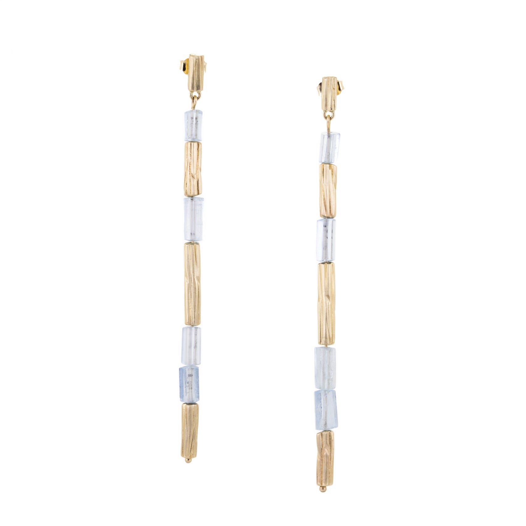 Annette Ferdinandsen Large 10k Aquamarine Reed Earrings | Quadrum Gallery
