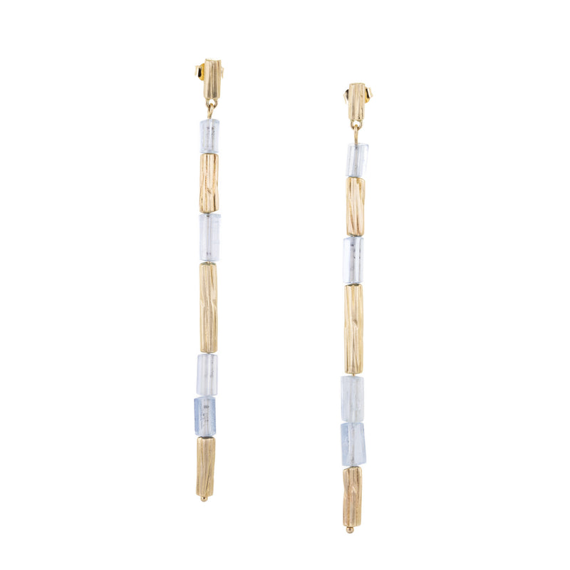 Annette Ferdinandsen Large 10k Aquamarine Reed Earrings | Quadrum Gallery