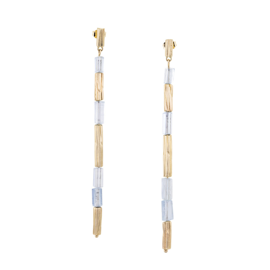 Annette Ferdinandsen Large 10k Aquamarine Reed Earrings | Quadrum Gallery