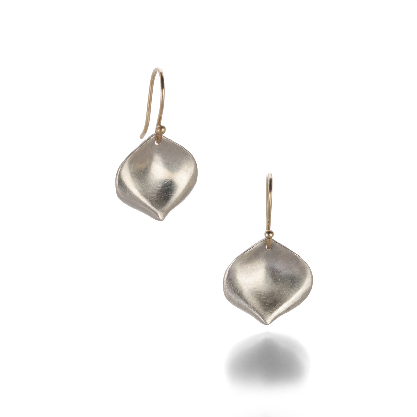 Annette Ferdinandsen Small Silver Rose Petal Drop Earrings | Quadrum Gallery