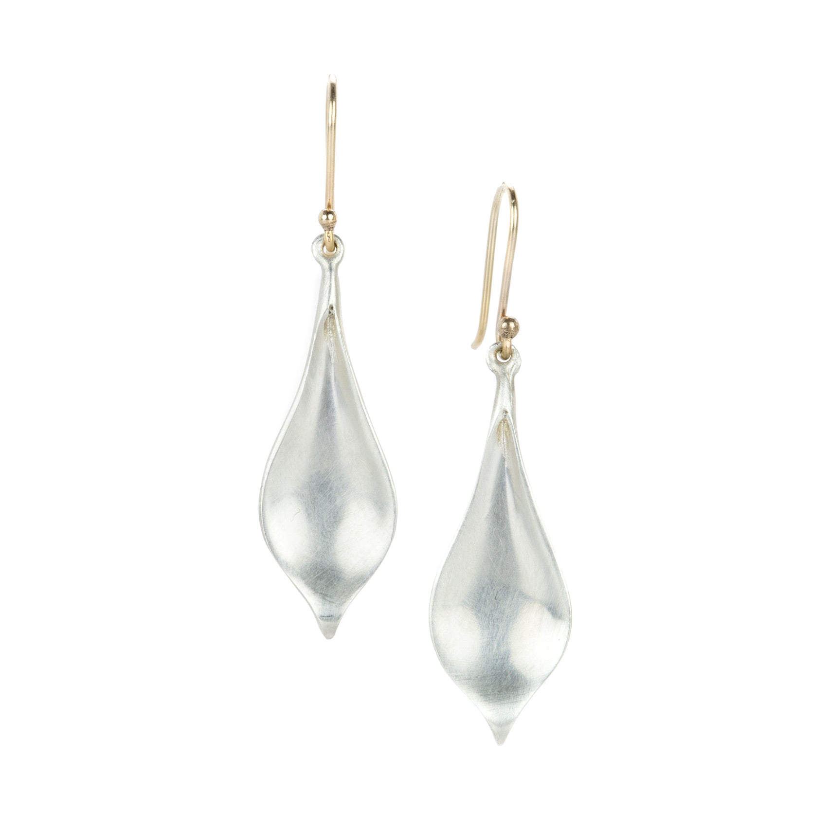 Annette Ferdinandsen Small Silver Crocus Petal Drop Earrings | Quadrum Gallery