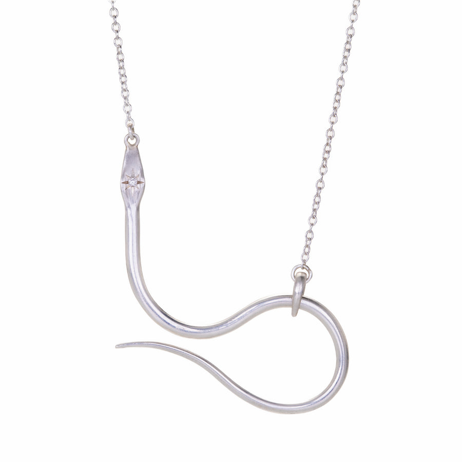 Annette Ferdinandsen Silver Serpent Lariat Necklace | Quadrum Gallery