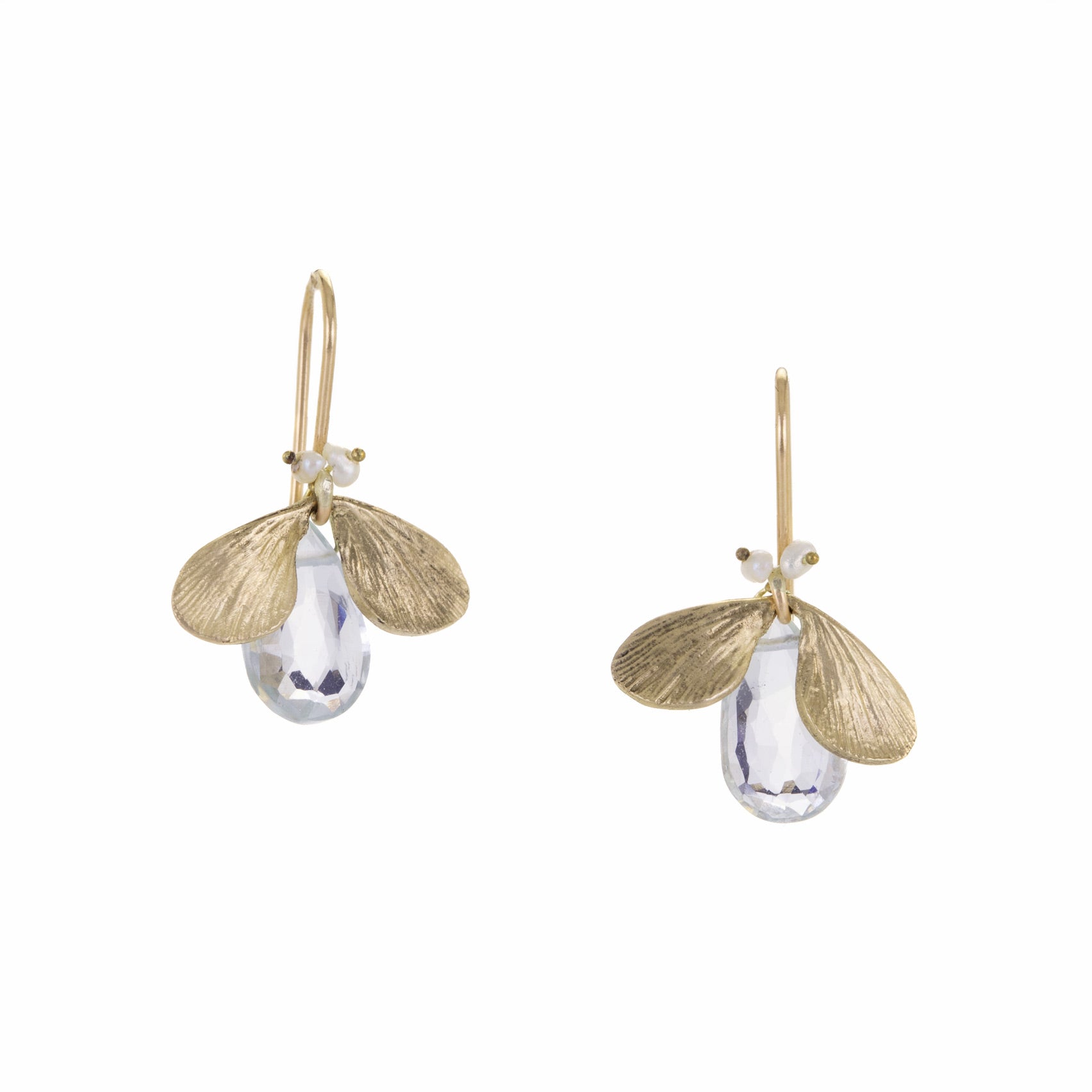 Annette Ferdinandsen Aquamarine and Pearl Jeweled Bug Earrings | Quadrum Gallery