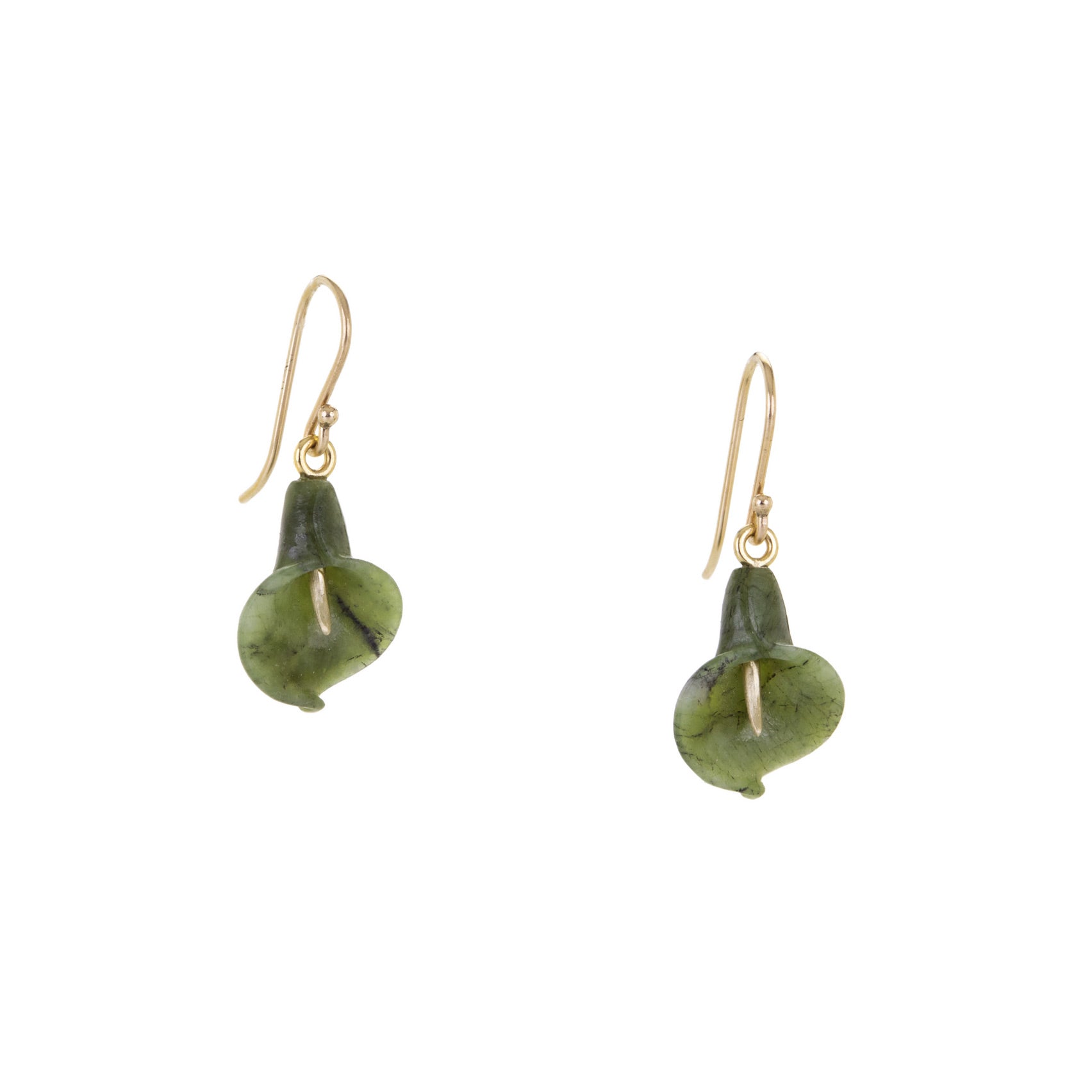 Annette Ferdinandsen Large Jade Calla Lily Earrings | Quadrum Gallery
