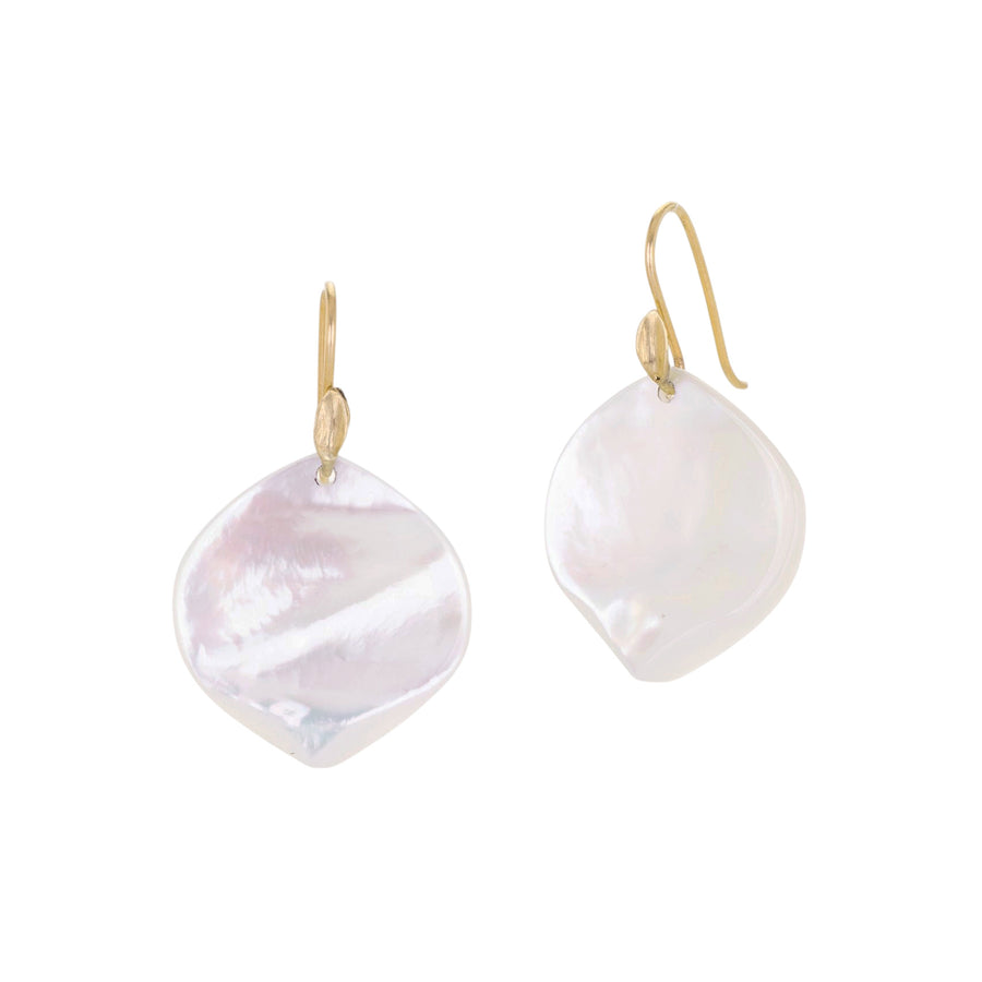 Annette Ferdinandsen 14k White Mother of Pearl Rose Petal Earrings | Quadrum Gallery
