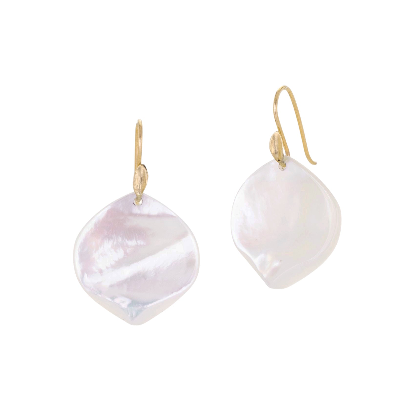 Annette Ferdinandsen 14k White Mother of Pearl Rose Petal Earrings | Quadrum Gallery