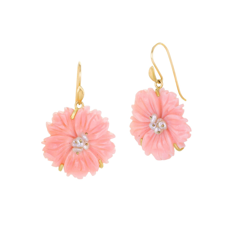 Annette Ferdinandsen Pink Conch Shell Primrose Blossom Earrings | Quadrum Gallery
