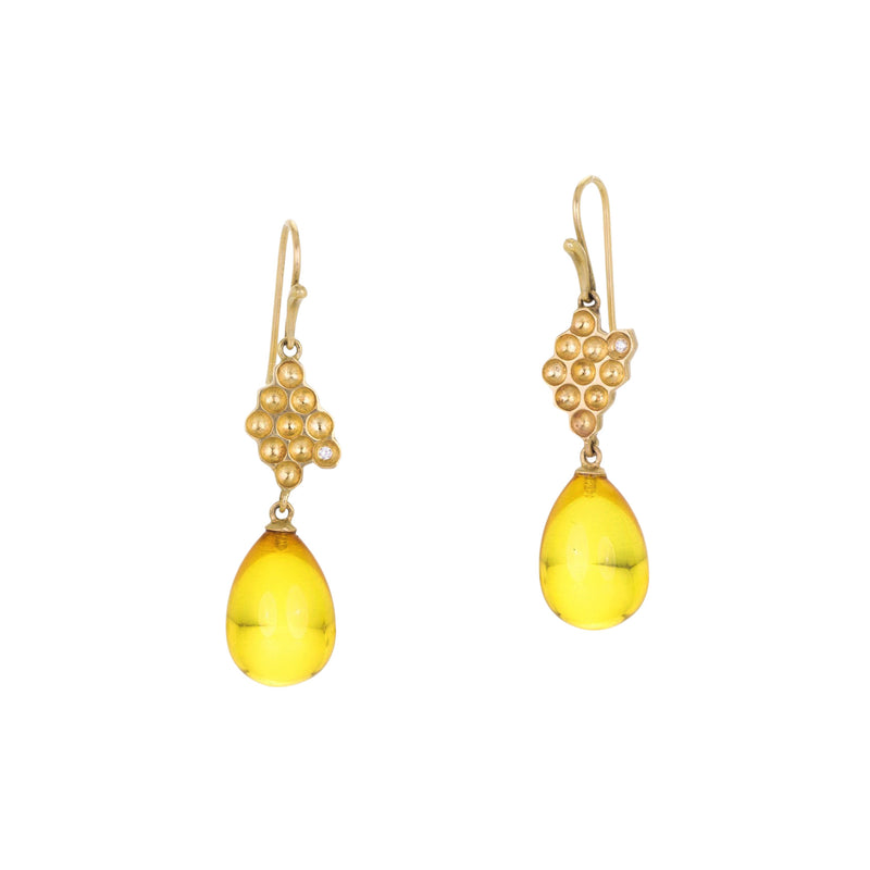 Annette Ferdinandsen Baltic Amber Honeycomb Drop Earrings | Quadrum Gallery