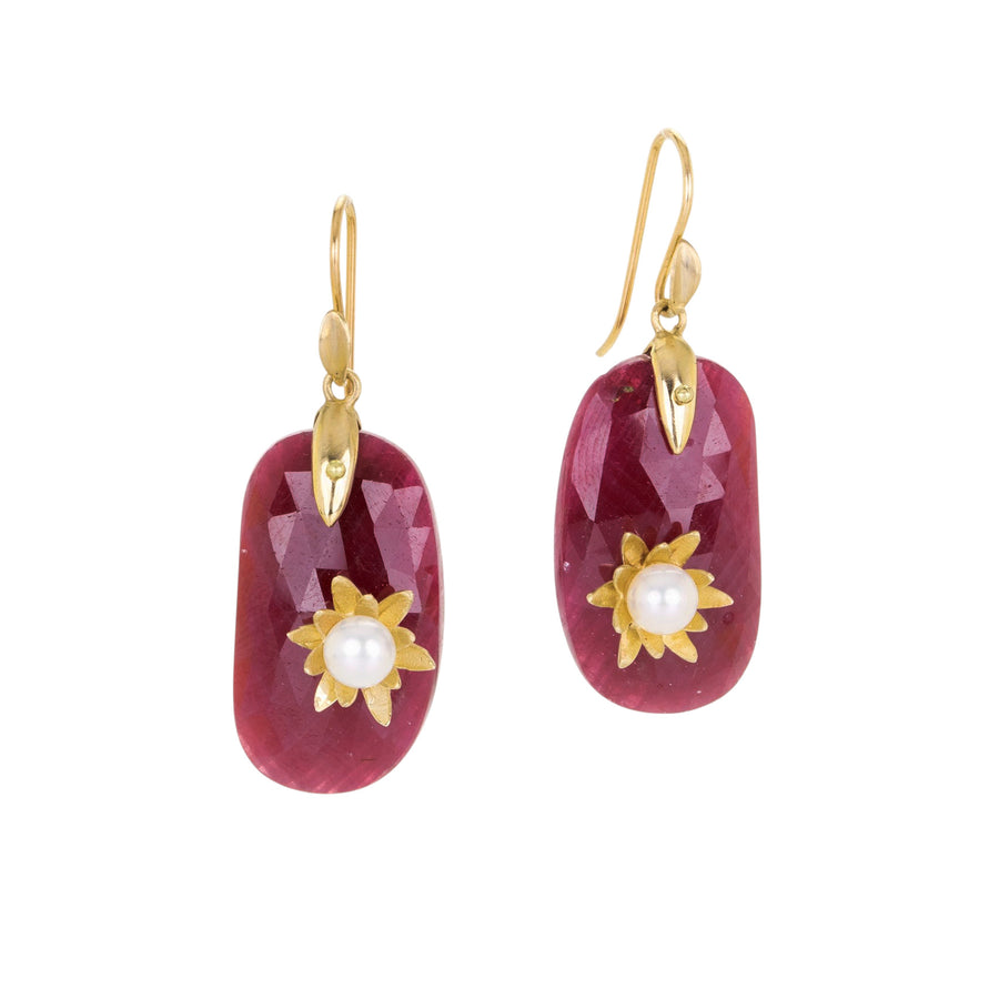 Annette Ferdinandsen Ruby Monet Water Lily Drop Earrings | Quadrum Gallery