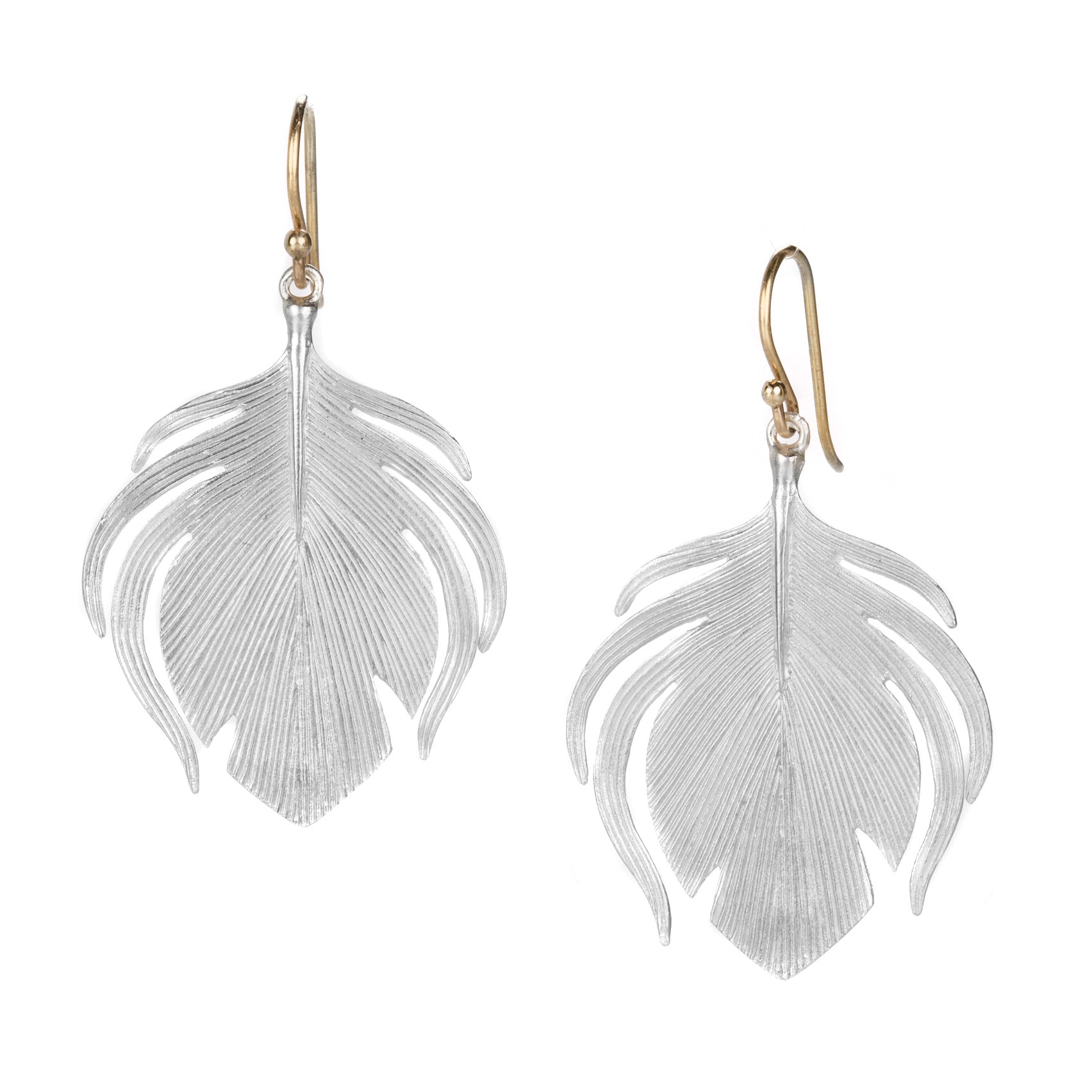Annette Ferdinandsen Medium Peacock Feather Earrings | Quadrum Gallery