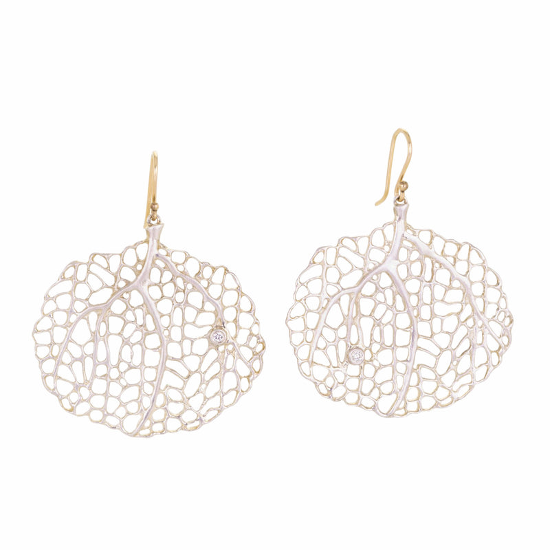 Annette Ferdinandsen Small Silver Sea Fan Drop Earrings | Quadrum Gallery