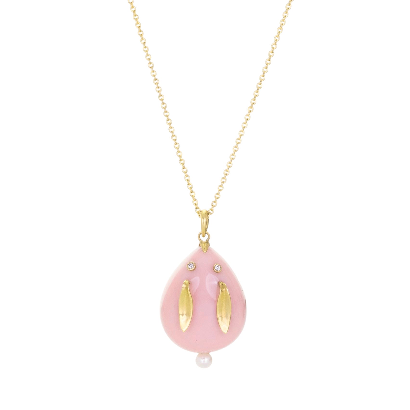 Annette Ferdinandsen Pink Opal Bunny Pendant Necklace | Quadrum Gallery