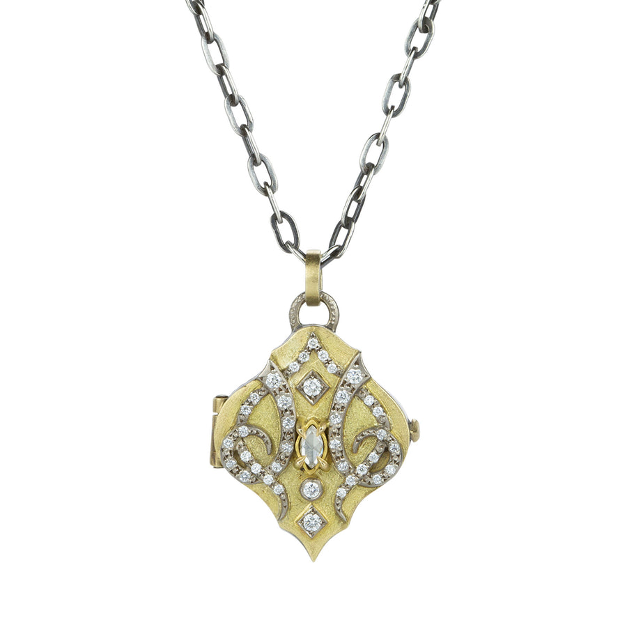 Annie Fensterstock Tulip Locket on Hand Fabricated Chain  | Quadrum Gallery