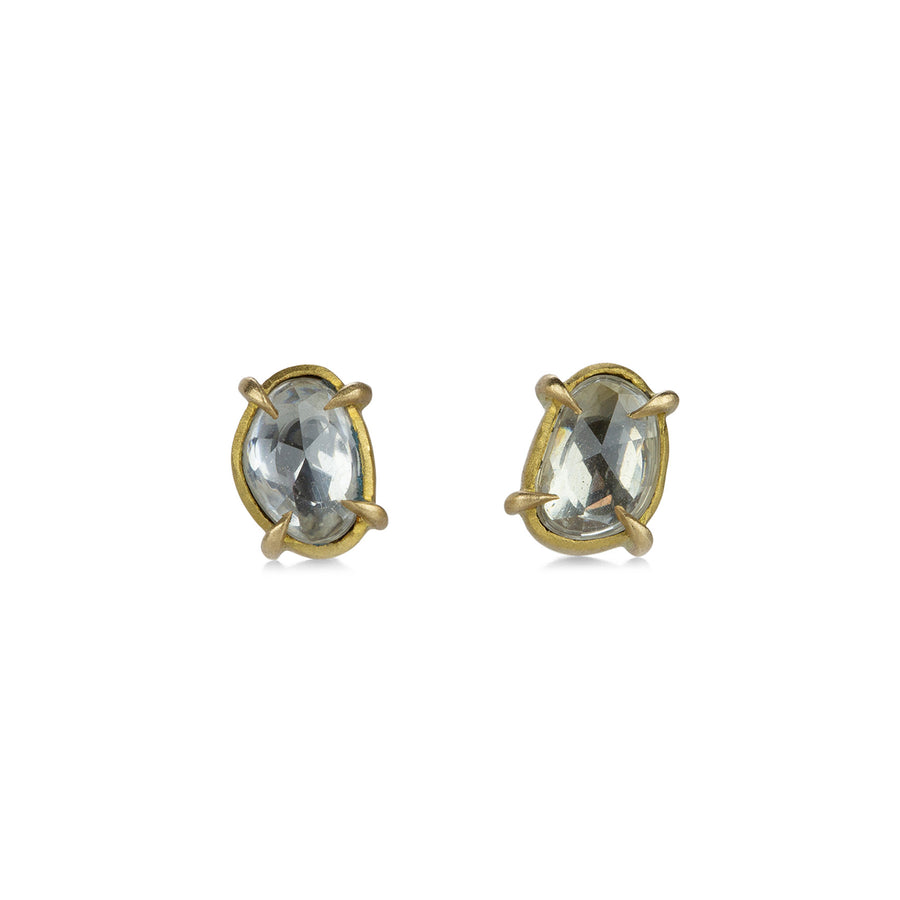 Annie Fensterstock White Sapphire Prong Studs | Quadrum Gallery