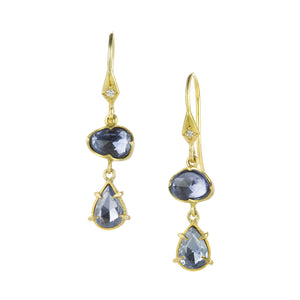 Annie Fensterstock Blue Sapphire Double Drop Earrings | Quadrum Gallery