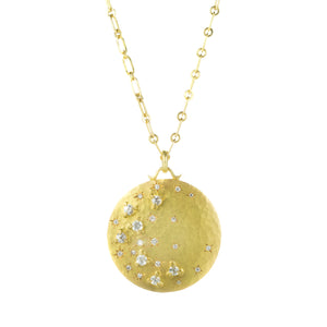 Annie Fensterstock Sapphire and Diamond Disc Pendant (Pendant Only) | Quadrum Gallery