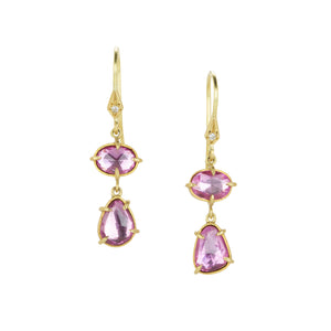 Annie Fensterstock Raspberry Sapphire Double Drop Earrings | Quadrum Gallery