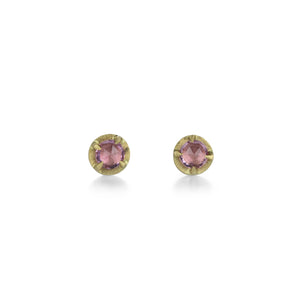 Annie Fensterstock Prong Set Pink Sapphire Stud Earrings | Quadrum Gallery