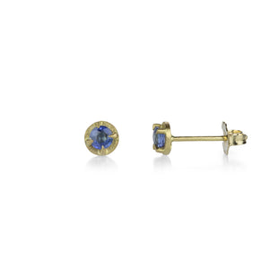 Annie Fensterstock Prong Set Blue Sapphire Stud Earrings | Quadrum Gallery