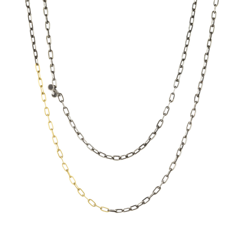 Annie Fensterstock Mixed Metal Baby Oval Link Chain - 36" | Quadrum Gallery