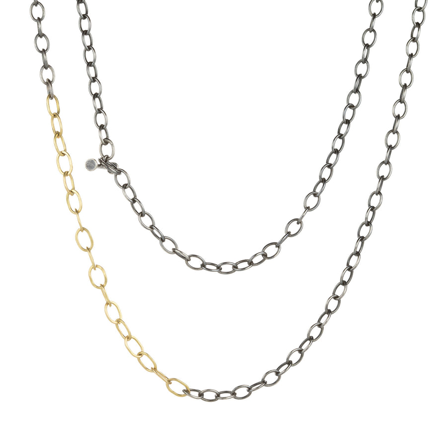 Annie Fensterstock Mixed Metal Large Oval Link Chain - 22" | Quadrum Gallery