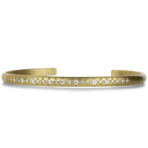 Annie Fensterstock 4mm Half Round Cuff with Diamonds | Quadrum Gallery