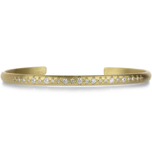 Annie Fensterstock 4mm Half Round Cuff with Diamonds | Quadrum Gallery