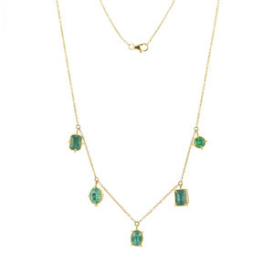 Annie Fensterstock Five Emerald Gemstone Necklace | Quadrum Gallery