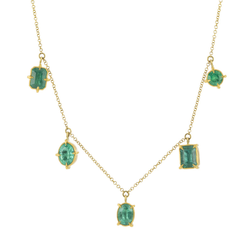 Annie Fensterstock Five Emerald Gemstone Necklace | Quadrum Gallery