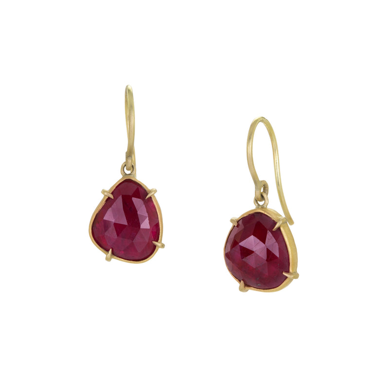 Annie Fensterstock Rose Cut Ruby Drop Earrings | Quadrum Gallery